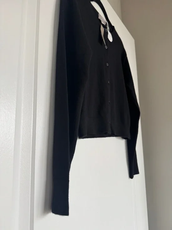 NWT! J. CREW Women’s Featherweight Cashmere Cardigan Jet Black Size XS - Picture 3 of 13